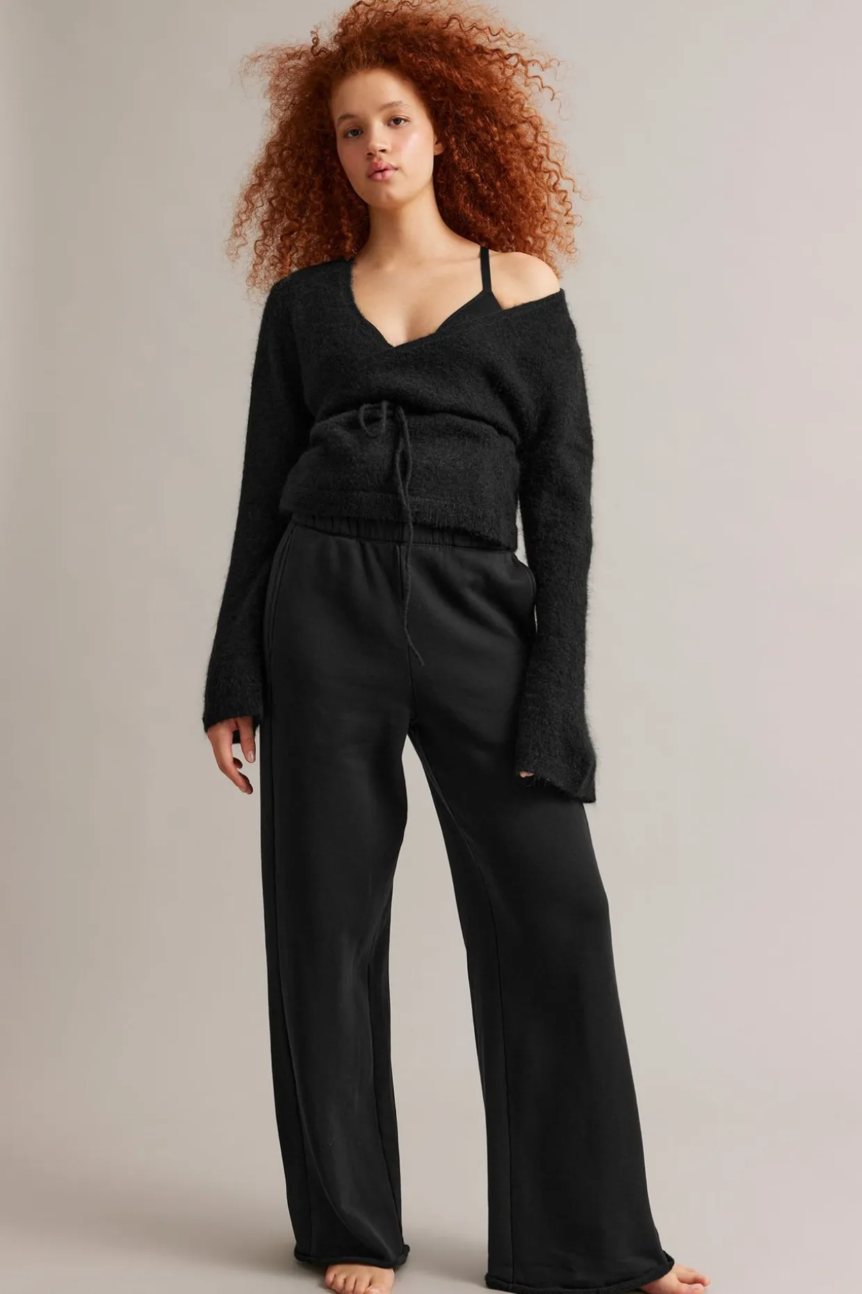 Sweatpants wid fit | Musta | Naiset | Kappahl