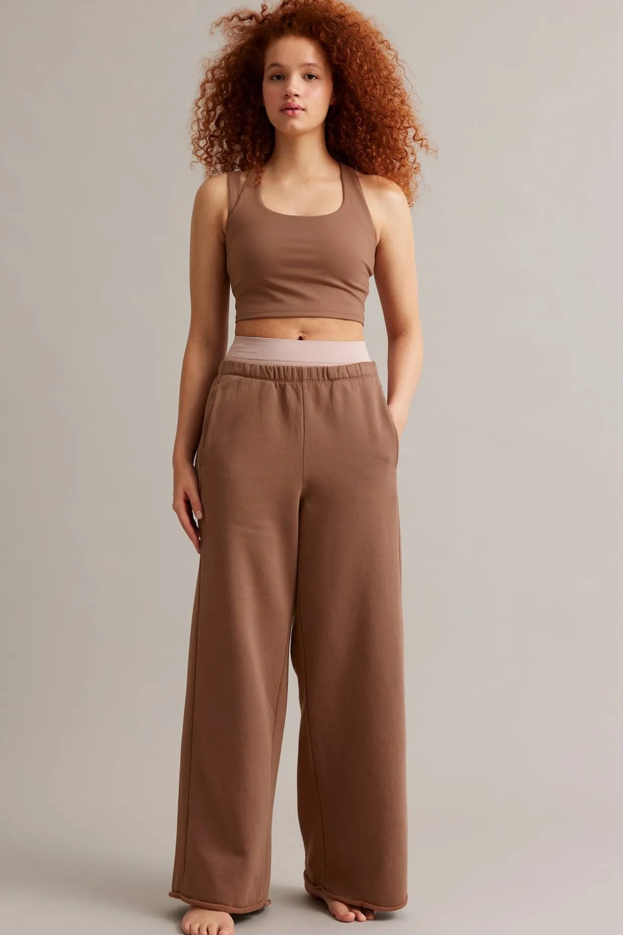 Sweatpants wid fit | Ruskea | Naiset | Kappahl