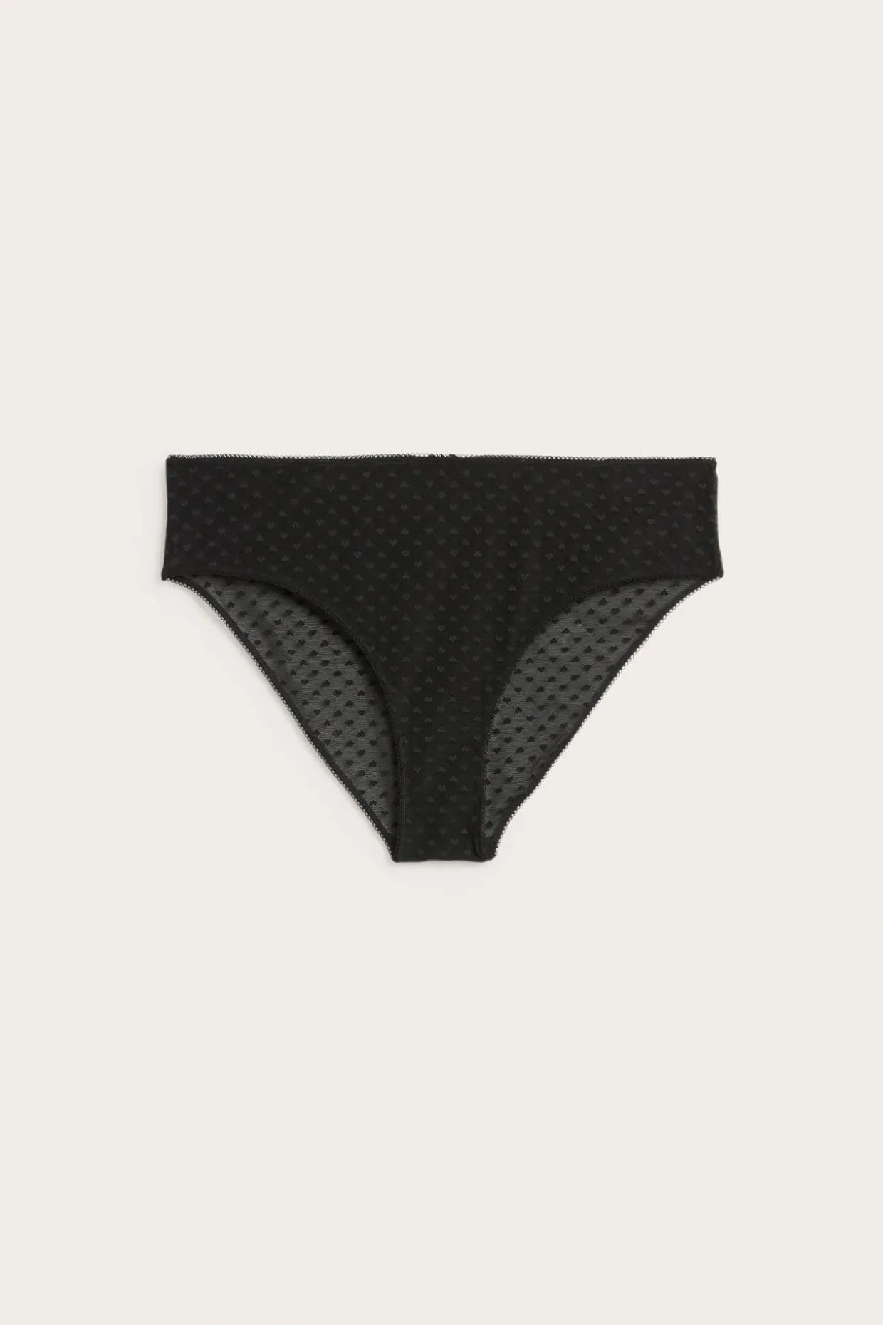Sydänkuvioiset brief-pikkuhousut | Musta | Naiset | Kappahl