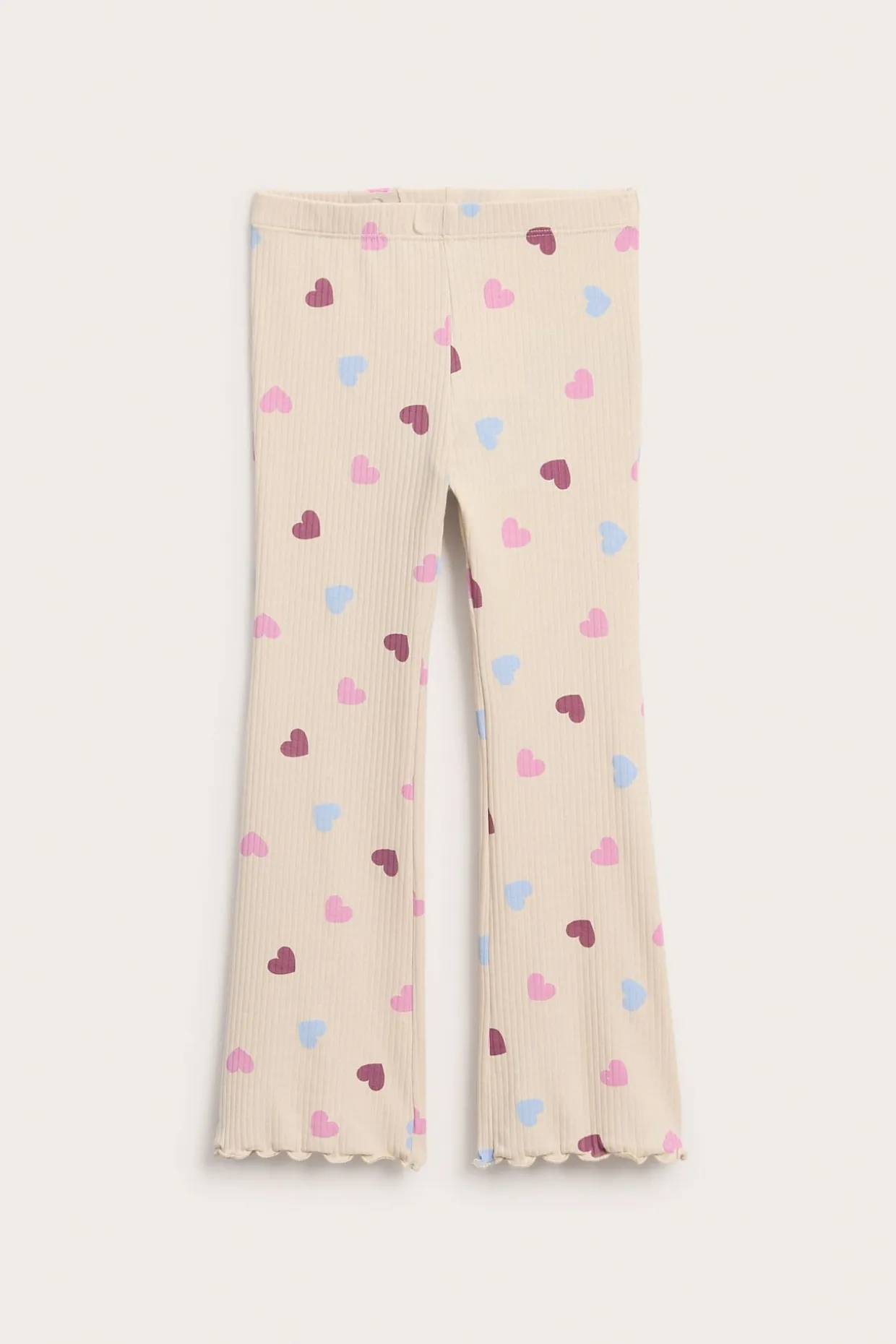 Sydänkuvioiset flare-leggingsit | Luonnonvalkoinen | Lapset | Kappahl