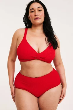 Tekstuuripintainen bikinialaosa | Punainen | Naiset | Kappahl