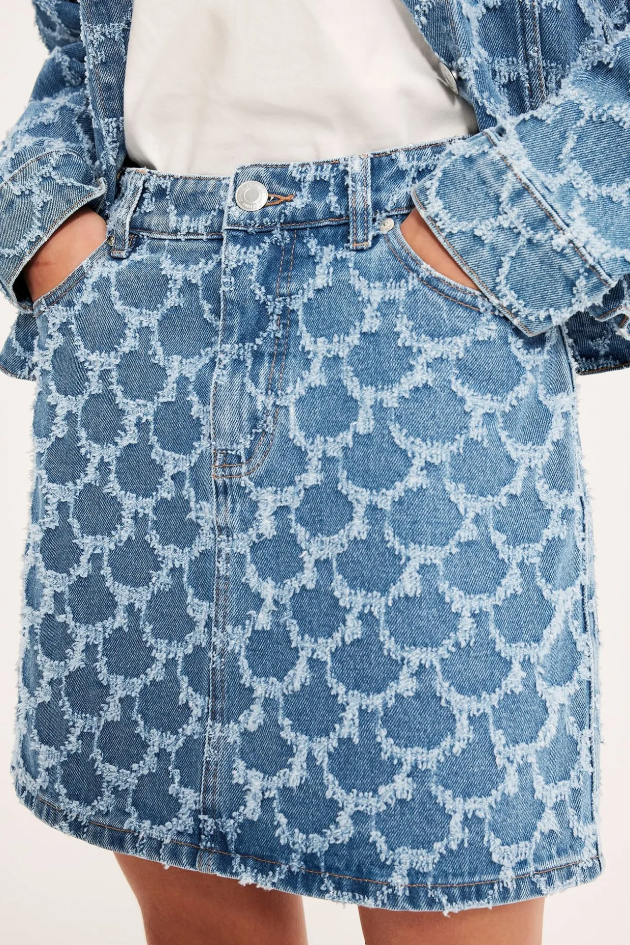 Tekstuuripintainen farkkuhame | Denim | Naiset | Kappahl