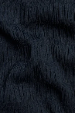 Tekstuuripintainen yläosa, peplum-helma ja lyhyet hihat | Tummansininen | Naiset | Kappahl