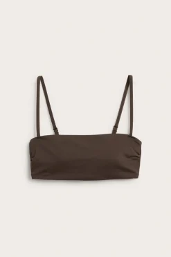 Topattu bandeau-bikiniyläosa | Tummanruskea | Naiset | Kappahl