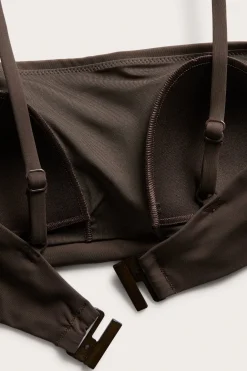 Topattu bandeau-bikiniyläosa | Tummanruskea | Naiset | Kappahl