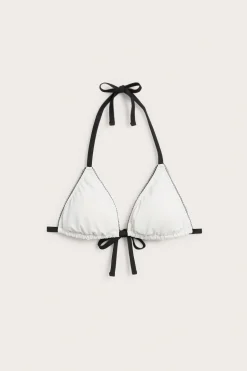Topattu kolmiomallinen bikiniyläosa | Luonnonvalkoinen | Naiset | Kappahl
