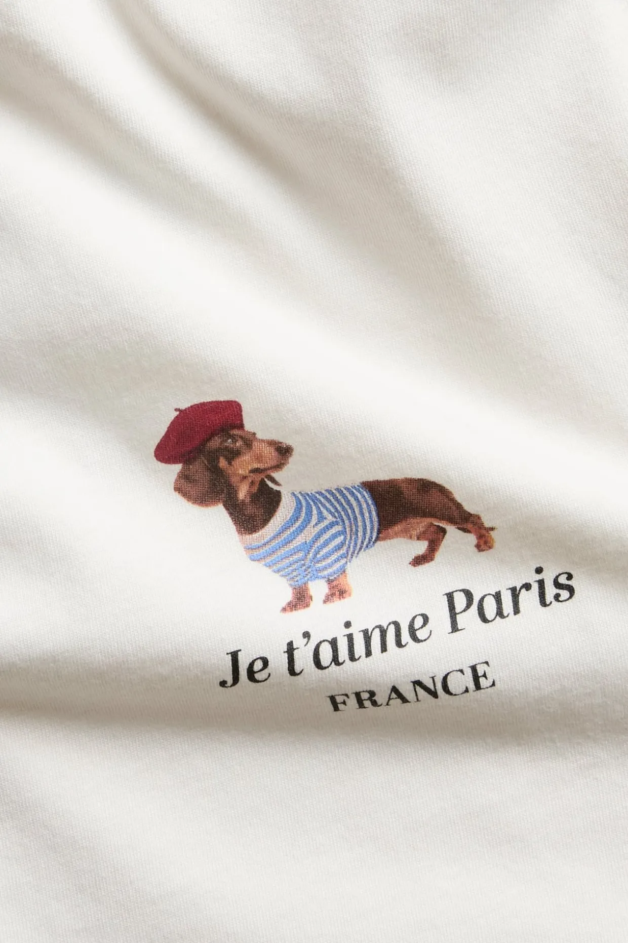 T-paita, jossa on painatus ”Je t'aime Paris” | Valkoinen | Naiset | Kappahl