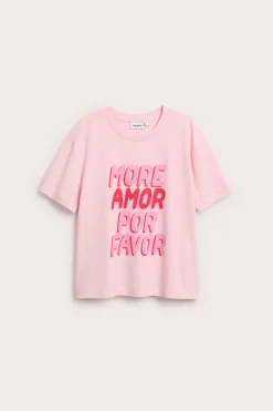 T-paita, jossa on painatus ”More amor por favor”