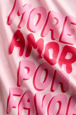 T-paita, jossa on painatus ”More amor por favor”