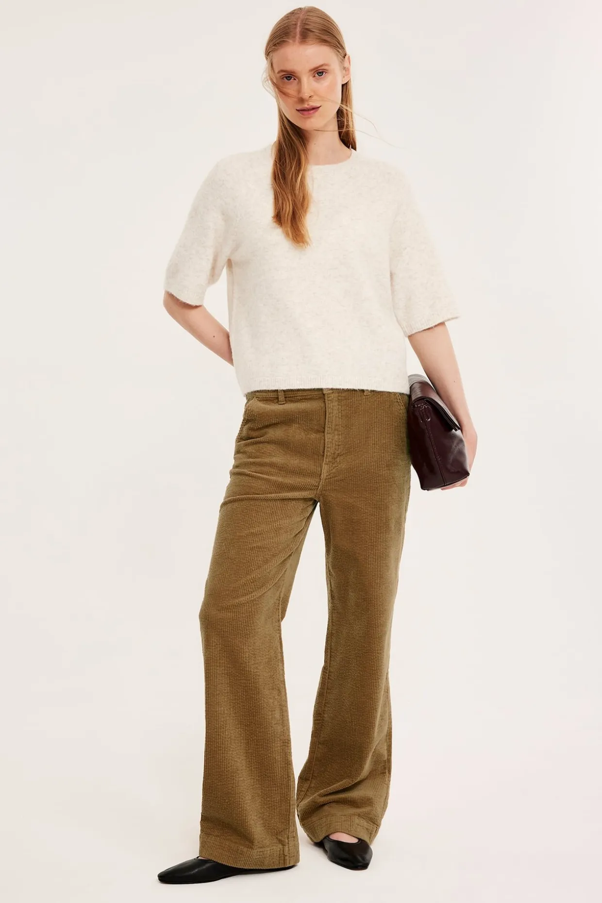 Vakosamettihousut | Beige | Naiset | Kappahl