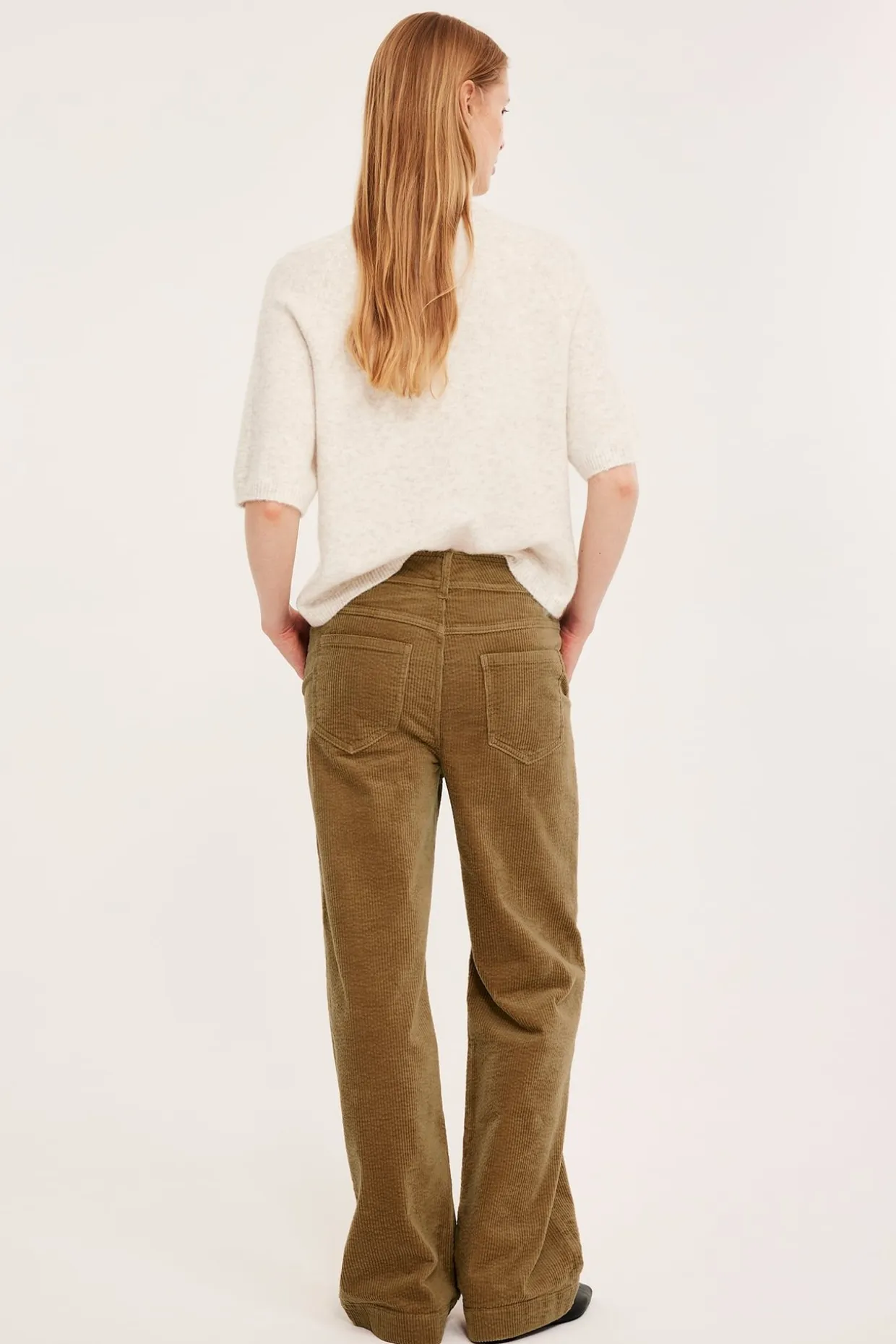 Vakosamettihousut | Beige | Naiset | Kappahl