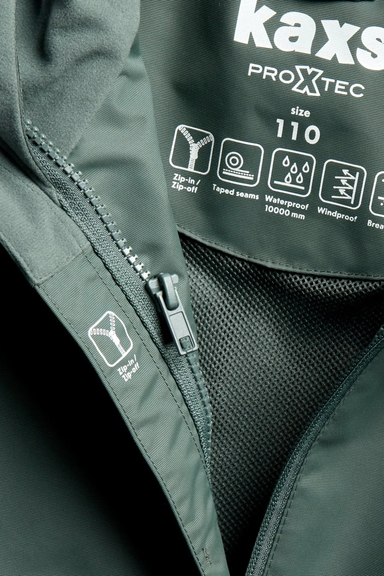 Vedenpitävä Kaxs Proxtecin zip-in/zip-off-kuoritakki | Khakinvihreä | Lapset | Kappahl