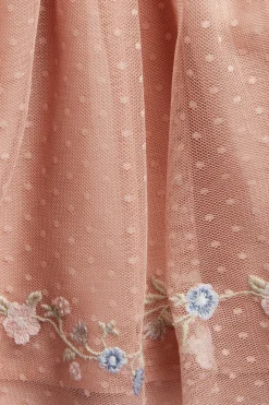 Verkkokankainen röyhelösomisteinen mekko | Pinkki | Vauvat | Newbie