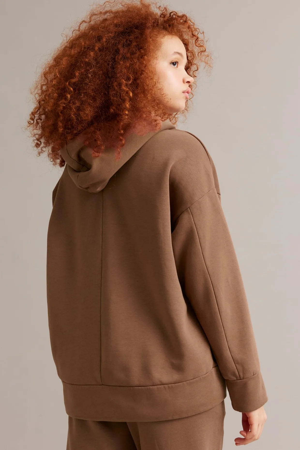 Vetoketjullinen huppari | Ruskea | Naiset | Kappahl