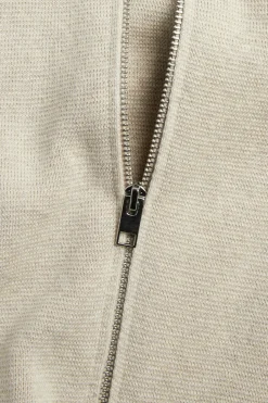 Vetoketjullinen neuletakki | Meleerattu beige | Miehet | Kappahl