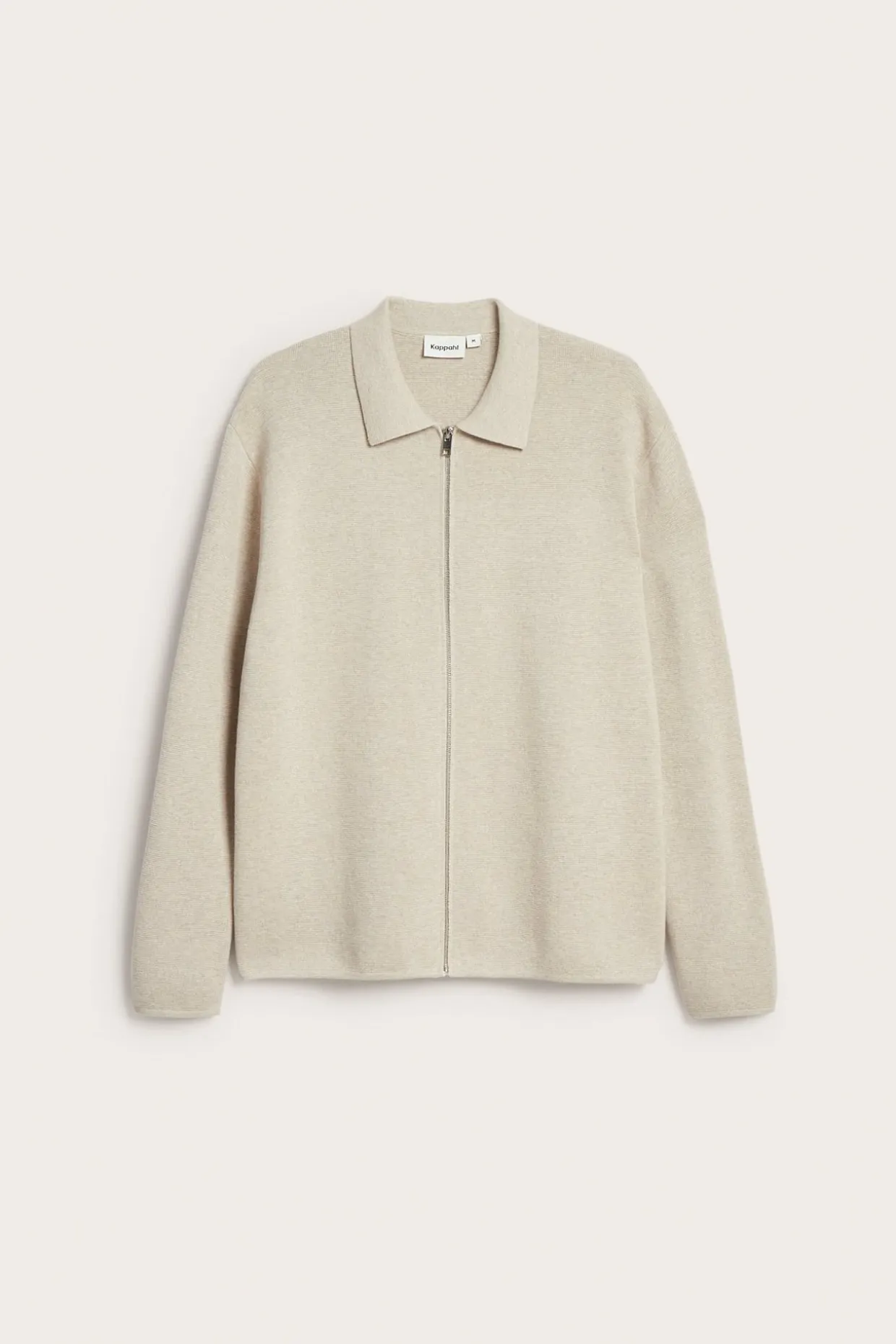 Vetoketjullinen neuletakki | Meleerattu beige | Miehet | Kappahl