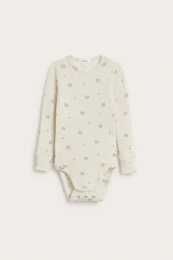 Villainen ribattu body | Meleerattu beige | Vauvat | Newbie