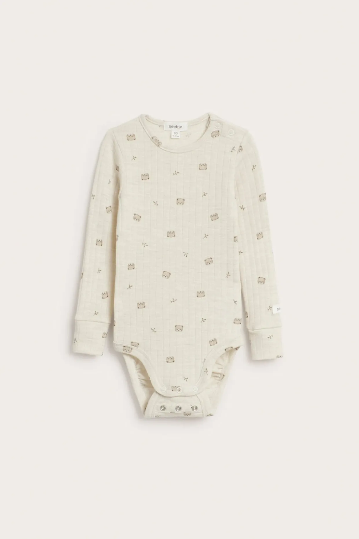 Villainen ribattu body | Meleerattu beige | Vauvat | Newbie