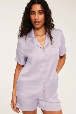 Viskoosisekoitteinen pyjamasetti | Vaaleanvioletti | Naiset | Kappahl