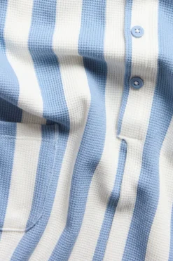 Vohvelipintainen raidallinen potkupuku | Vaaleansininen | Vauvat | Kappahl