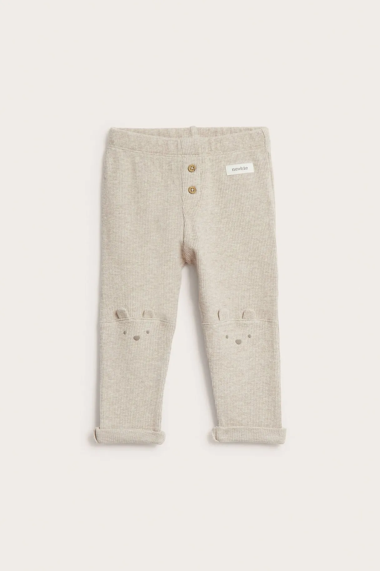 Vohvelipintaiset leggingsit | Meleerattu beige | Vauvat | Newbie