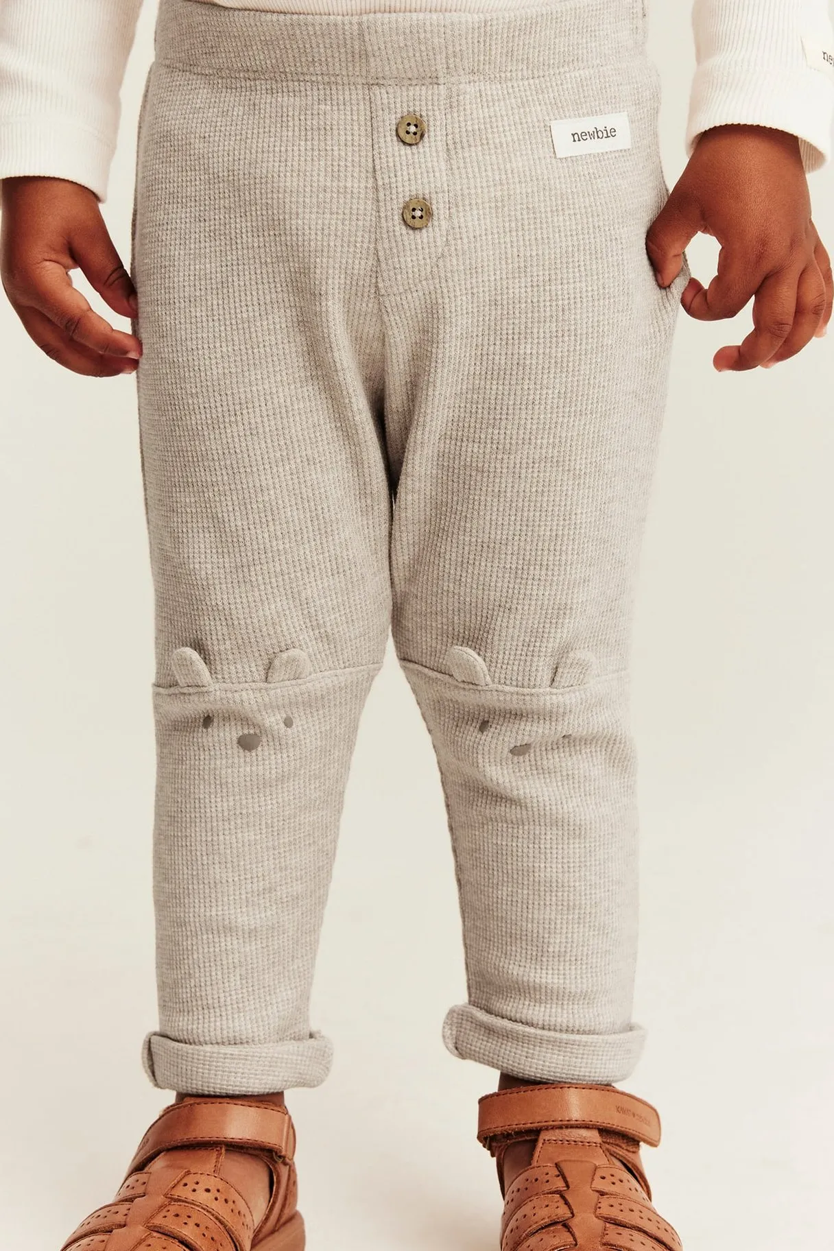 Vohvelipintaiset leggingsit | Meleerattu beige | Vauvat | Newbie