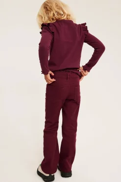 Värjätyt bootcut-malliset tvillifarkut | Tummanpunainen | Lapset | Kappahl