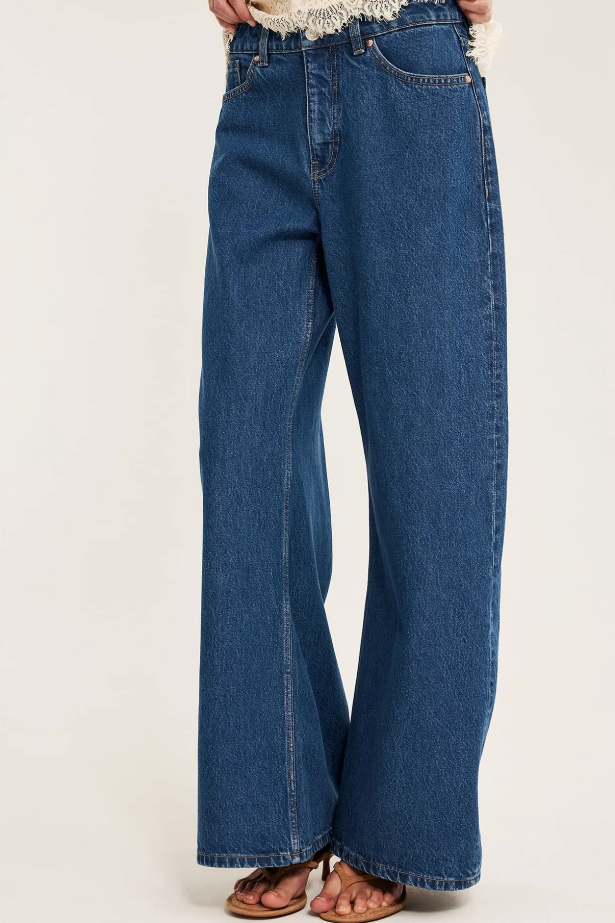 Wide jeans high waist | Denim | Naiset | Kappahl
