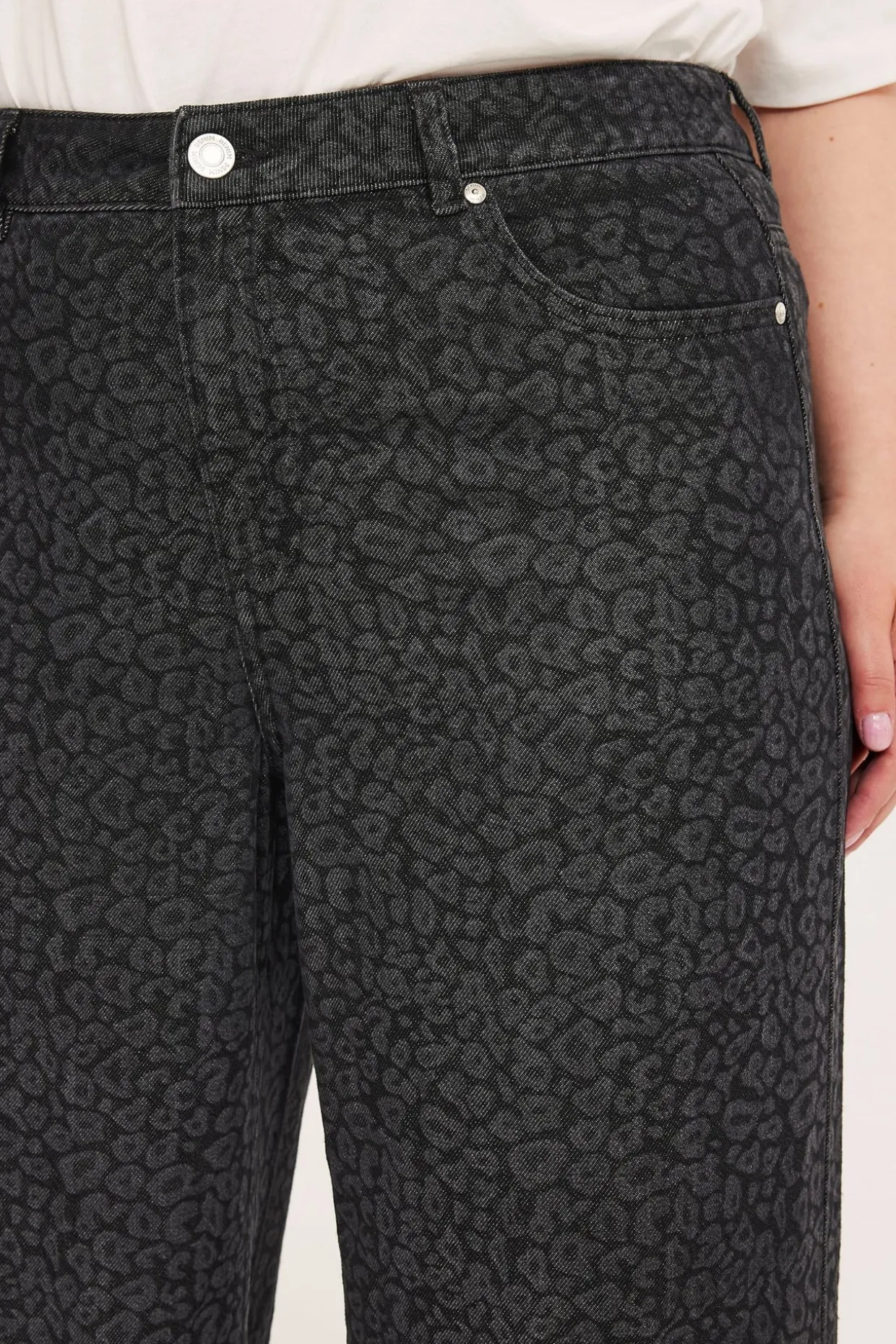 Wide jeans high waist | Harmaa | Naiset | Kappahl
