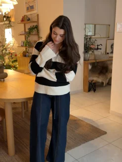 Wide jeans high waist | Tumma denim | Naiset | Kappahl