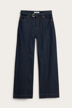 Wide jeans high waist | Tumma denim | Naiset | Kappahl