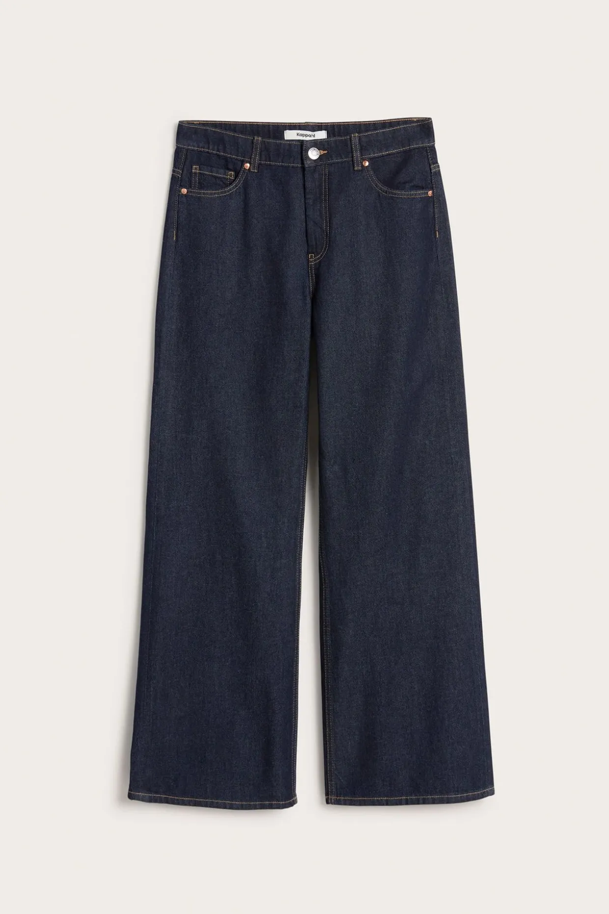 Wide jeans high waist | Tumma denim | Naiset | Kappahl