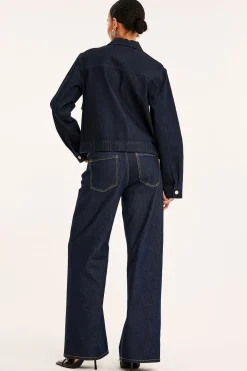 Wide jeans high waist | Tumma denim | Naiset | Kappahl