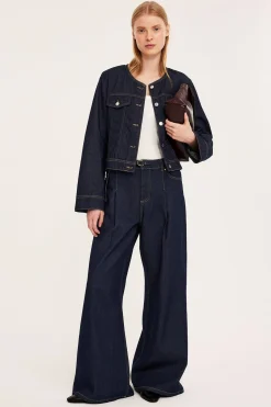 Wide jeans high waist | Tumma denim | Naiset | Kappahl