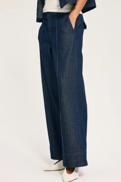 Wide jeans high waist | Tumma denim | Naiset | Kappahl