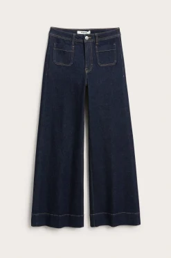 Wide jeans high waist | Tumma denim | Naiset | Kappahl