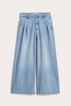 Wide jeans high waist | Vaalea denim | Naiset | Kappahl
