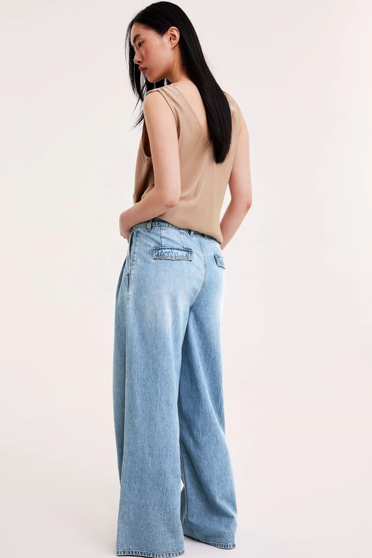 Wide jeans high waist | Vaalea denim | Naiset | Kappahl