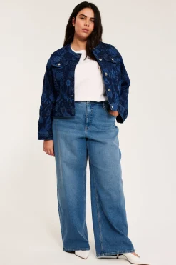 Wide jeans high waist | Vaalea denim | Naiset | Kappahl
