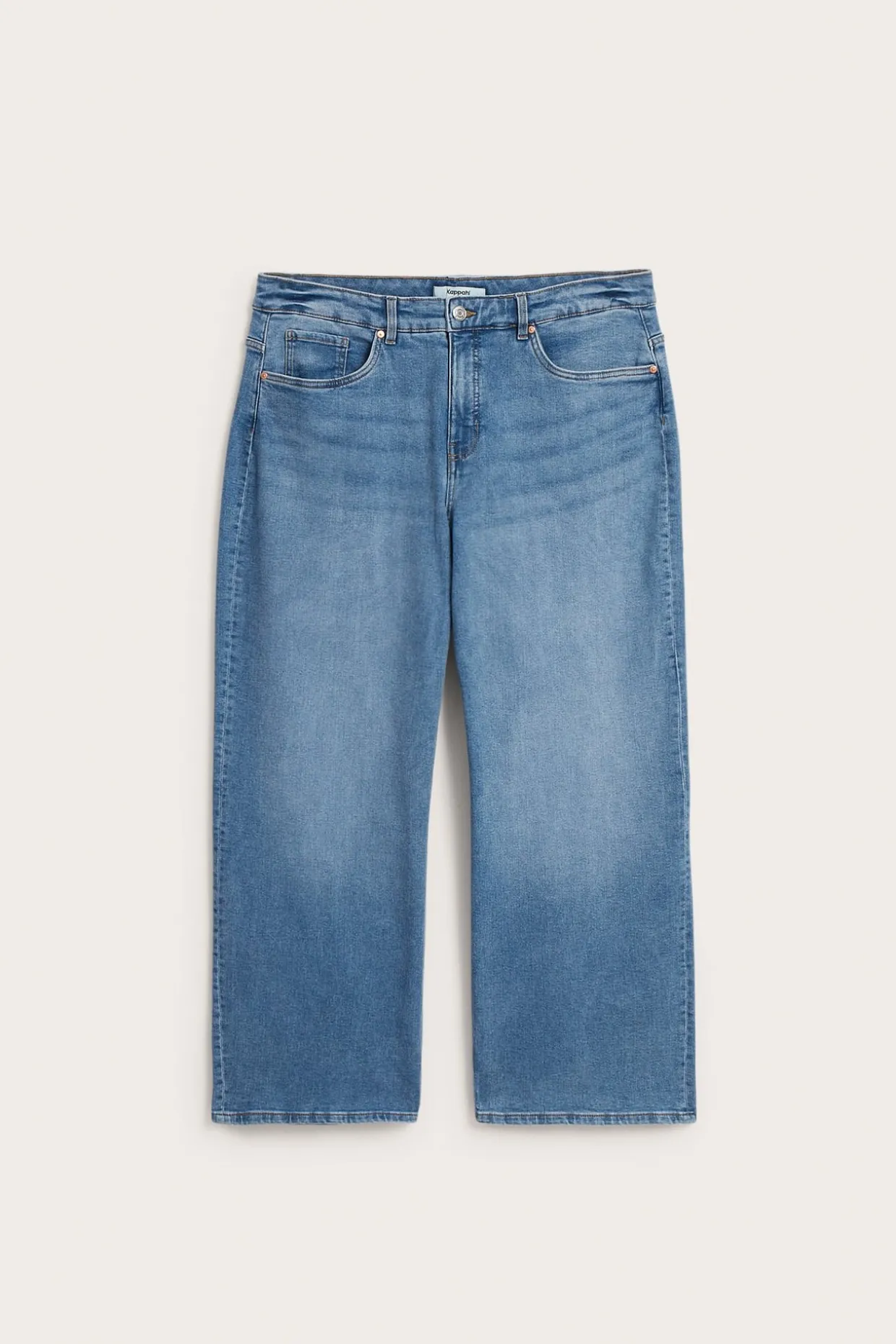 Wide jeans high waist | Vaalea denim | Naiset | Kappahl