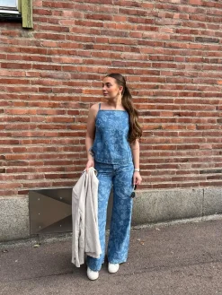 Wide jeans high waist | Vaalea denim | Naiset | Kappahl