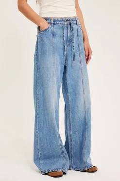Wide jeans high waist | Vaalea denim | Naiset | Kappahl