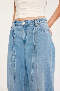 Wide jeans high waist | Vaalea denim | Naiset | Kappahl