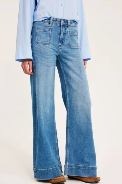 Wide jeans high waist | Vaalea denim | Naiset | Kappahl