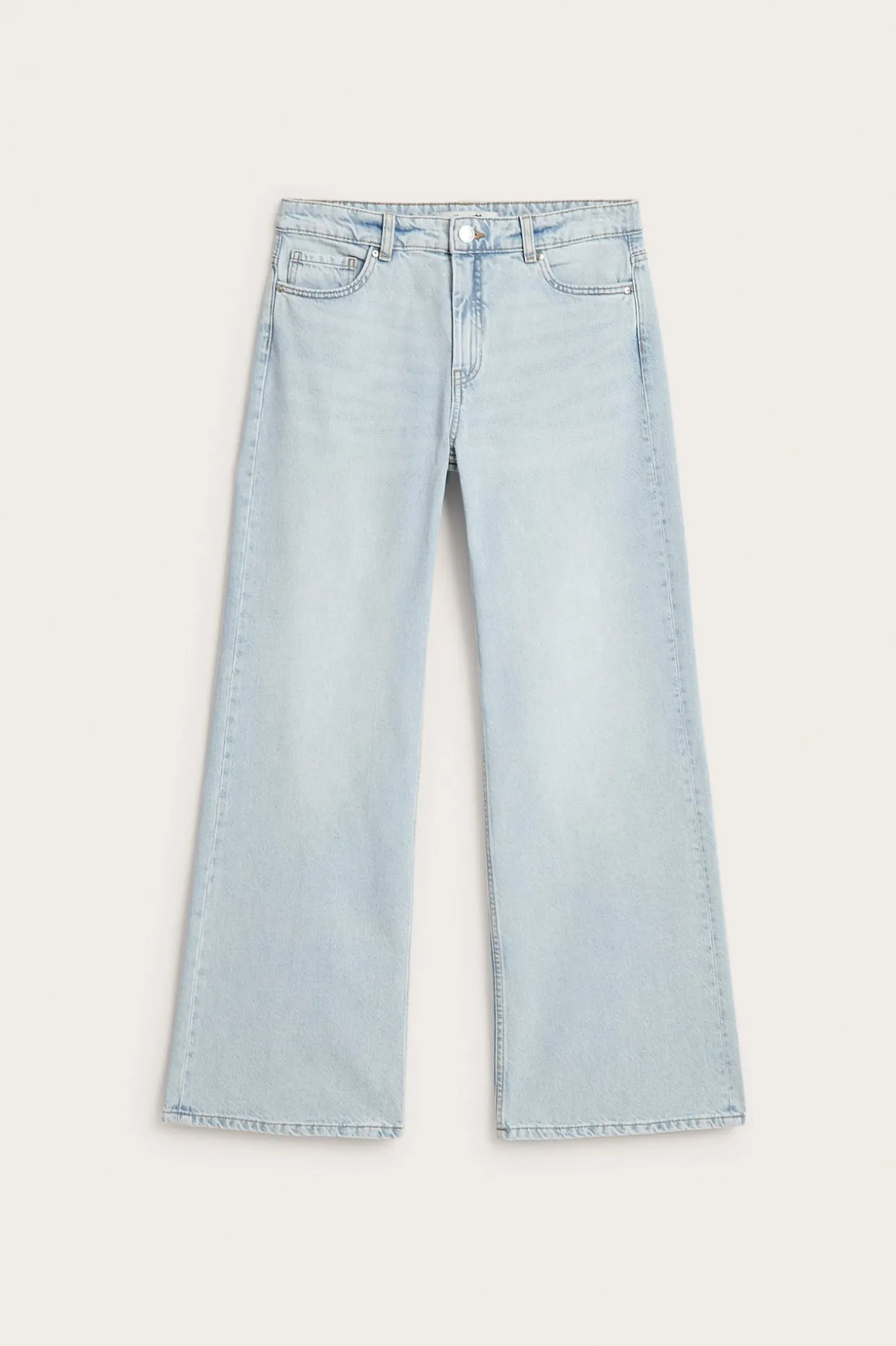Wide jeans high waist | Vaalea denim | Naiset | Kappahl