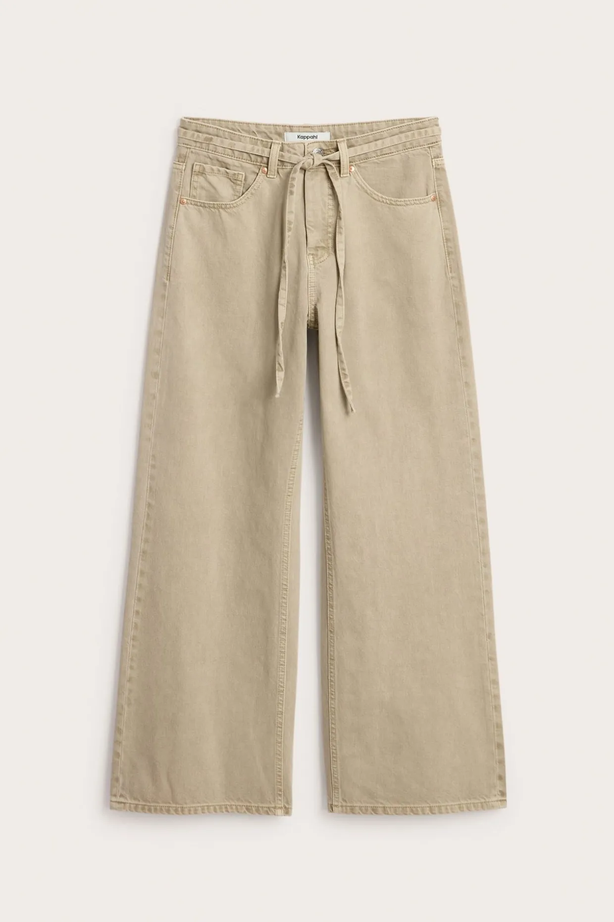 Wide jeans high waist | Vaaleanruskea | Naiset | Kappahl