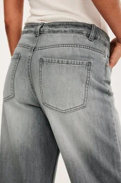 Wide jeans high waist | Vaaleanharmaa | Naiset | Kappahl