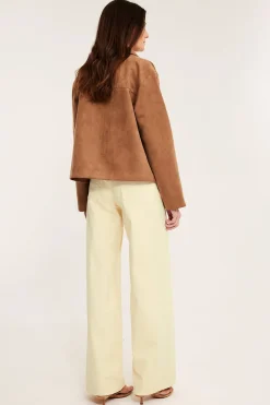 Wide jeans high waist | Vaaleankeltainen | Naiset | Kappahl