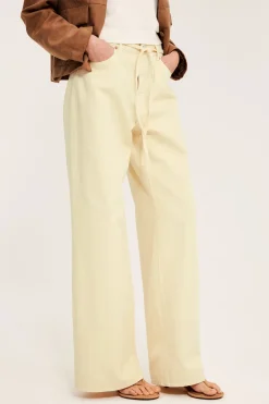 Wide jeans high waist | Vaaleankeltainen | Naiset | Kappahl