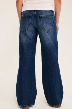 Wide jeans low waist | Tumma denim | Lapset | Kappahl